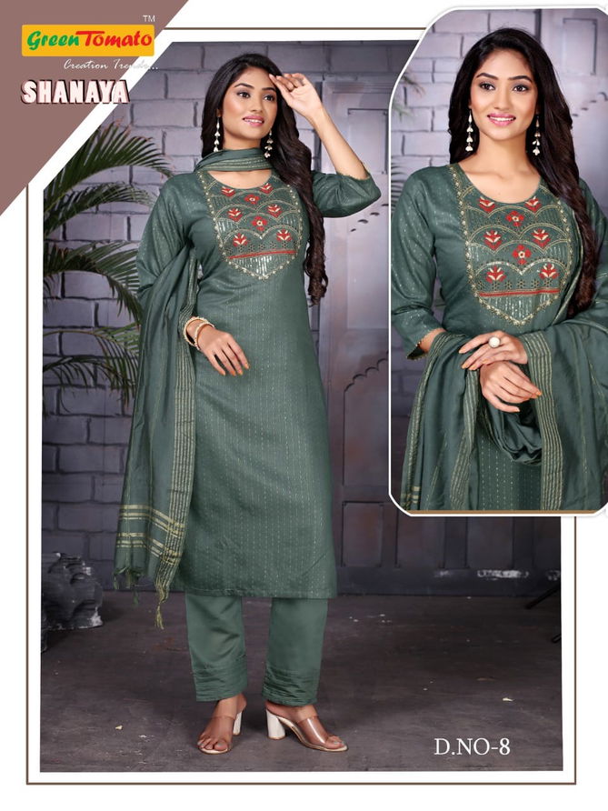 Green Tomato Shanaya New Exclusive Wear Designer Kurti Pant With Dupatta Collection